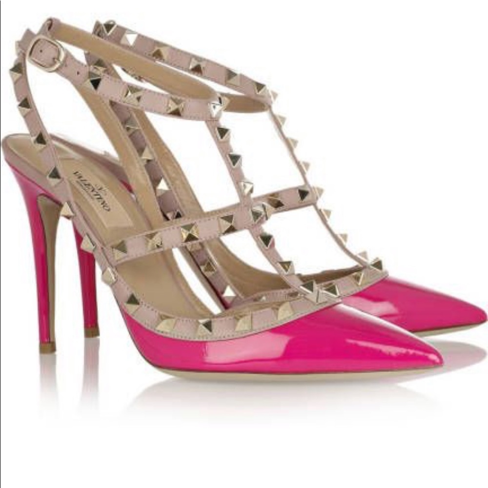 Hot pink Valentino Rock Stud Heels